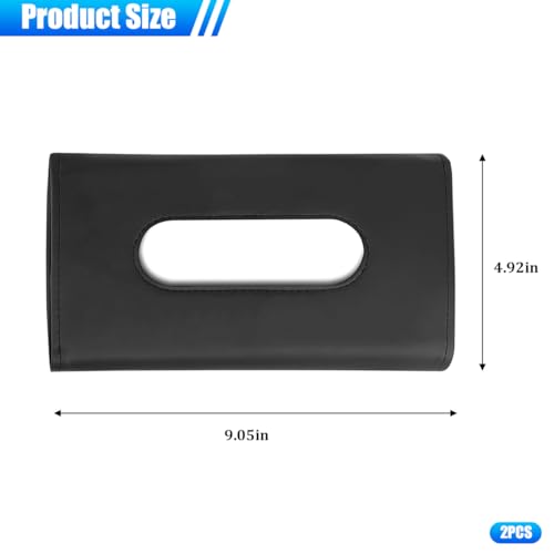 Car Tissue Holder, Rectangle Vehicle Sun Visor Napkin Case with Ergonomic Take Out Port, Automotive Interior Sunshade Tissue Box Organizer, Universal for SUV RV Truck (Black) - color: Black
