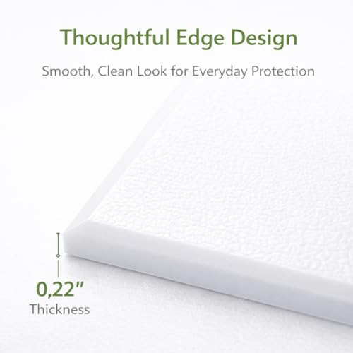 Wall Protector from Door Knob, 4" Square, White, 4 Pack