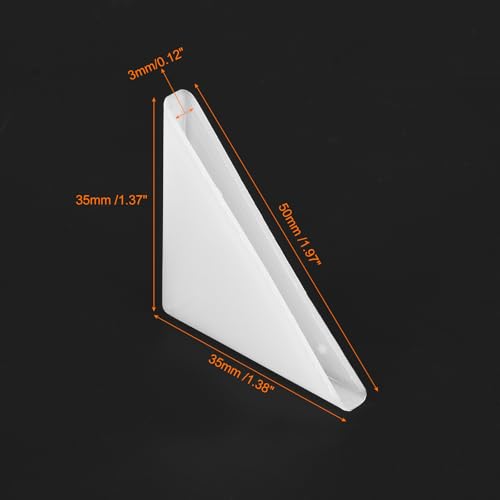 uxcell 20Pcs Plastic Corner Protectors 3x50mm Right Angle Shape Glass Corner Guards Cushion for Corner Protection of Glass, Mirror, Tile, White - color: White, size: 3x50mm