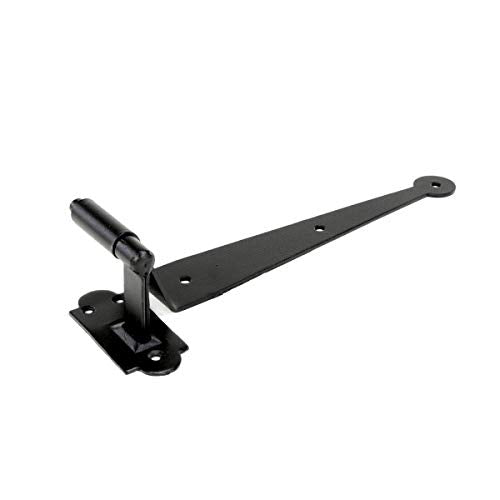 Renovators Supply Manufacturing Pack of 10 Black Cast Iron Pintle Strap Hinges 11-3/4 Inch Offset Lift Off Shutter Gate Door Hardware RSF Rustic Colonial Reversible Hinges with Screws - size: Pack of 10