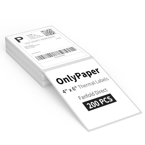 4 x 6 Direct Thermal Shipping Labels - Shipping Address Stickers Perforated and Strong Adhesive, Thermal Labels for Rollo & Zebra Printer（200pcs per Stack,1 Stack） - size: 200Pcs /Stack, style: 1 Stack