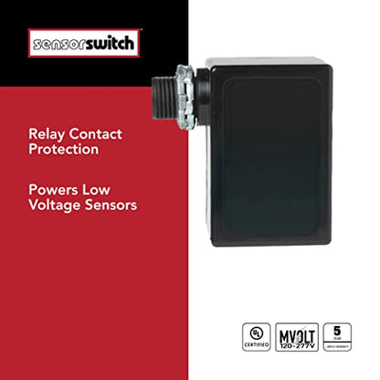 Sensor Switch CM 9 Contractor Select Ceiling Mount Occupancy Sensor, 12 Foot Radius, White and Sensor Switch PP20 Contractor Select Power Pack Relay Circuit Protection 120/277 VAC, Black Bundle