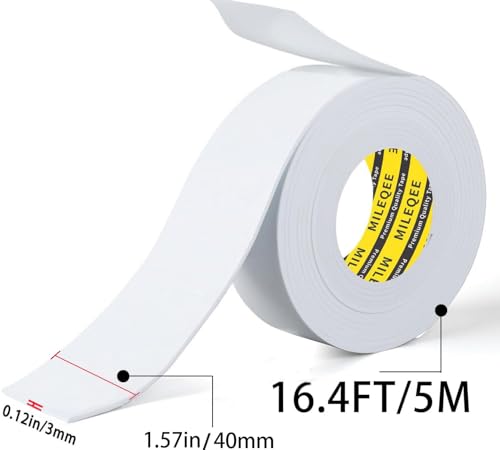 Single-Sided Adhesive Foam Tape EVA White,1.57in x 16.4FT - color: White, size: 1.57 Inch x 16.4 FT