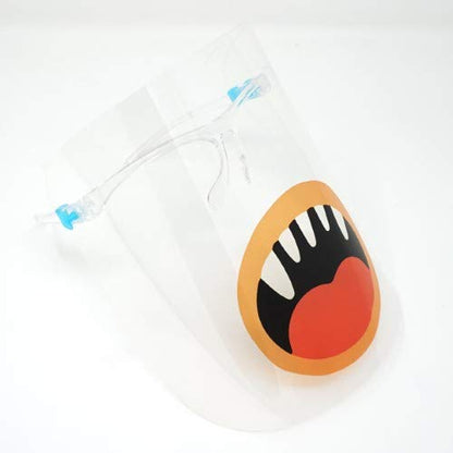 ArtToFrames Protective Face Shield 5 Pack, Kids Scary Mouth Design, Fully Transparent Face and Eye Protection from Droplets and Saliva with Reusable Glasses and Replaceable Shield PPE - color: Kids Scary Mouth, size: 5 Pack