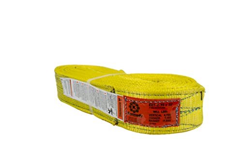Kennedy Wire Rope & Sling Co. 3" x 22' 2-Ply Twist Eye Polyester Lifting Sling (Various Sizes in Listing) Made in The USA - color: 3" 2-Ply Twist Eye (Type 4), size: 3" x 22'