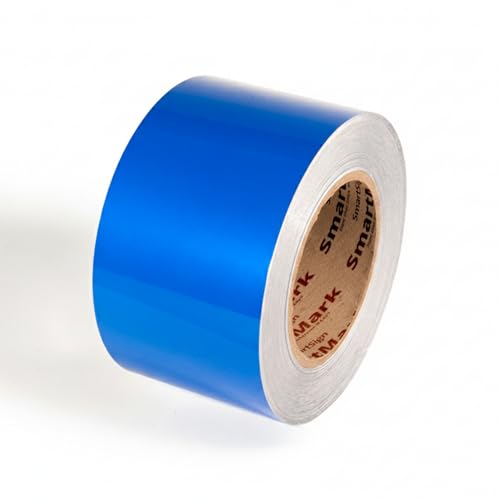 SmartSign Blue Floor Marking Tape, 3" Wide x 100' Long Roll, Durable Polyester, Laminated Protection - Non-Abrasive, Adhesive Safety Tape for Warehouses, High Traffic/Forklift Areas, Removable - color: Blue, size: 3"