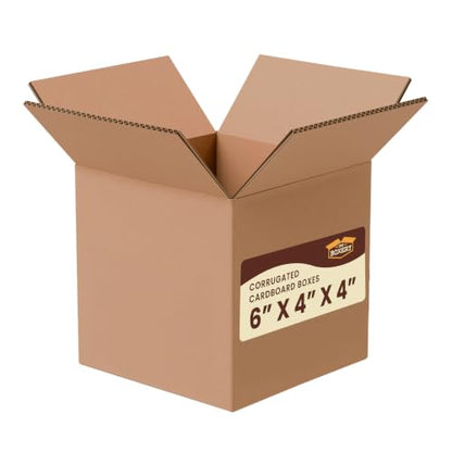 The Boxery 6"x4"x4" Corrugated Cardboard Boxes 25-Pack - size: 6 x 4 x 4"