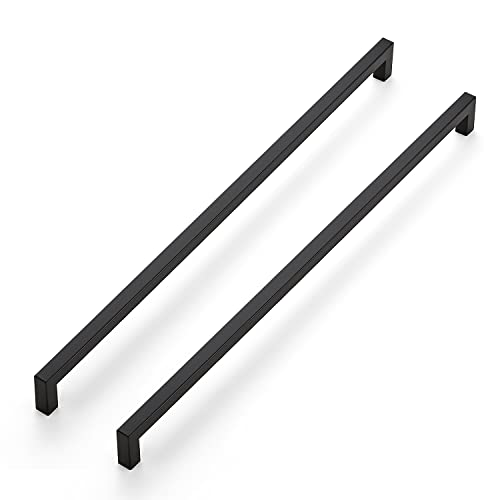 Ravinte Matte Black Cabinet Handles Square Pulls 18 Inch 10 Pack - size: 18-1/2 Inch (18 Inch Hole Center)