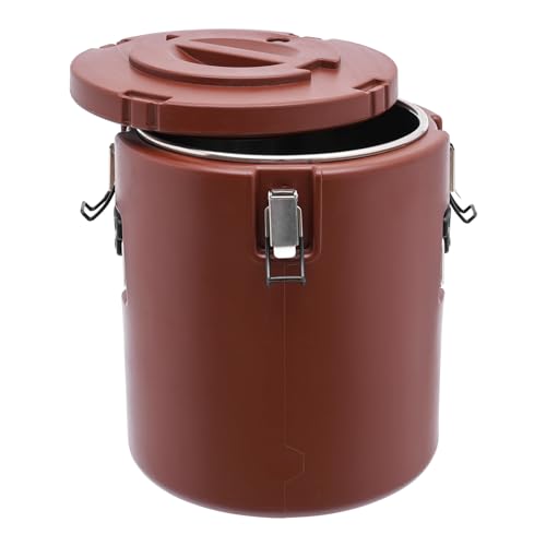 Insulated Food Carrier, 30L/27.24 QT Capacity Catering Box with Stainless Steel Barrel, Food Warmers for Hot Cold Drink Storage Restaurant Canteen Home Party Lunch (brown) - color: 30L-Brown