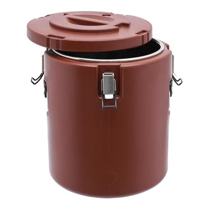Insulated Food Carrier, 30L/27.24 QT Capacity Catering Box with Stainless Steel Barrel, Food Warmers for Hot Cold Drink Storage Restaurant Canteen Home Party Lunch (brown) - color: 30L-Brown