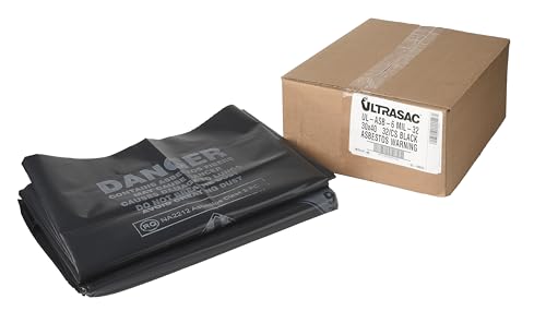 Ultrasac 33 Gallon 6 MIL Large Black Heavy Duty Garbage Bags - 30" x 40" - Pack of 32 - For Contractor, Industrial, Healthcare, & Municipal - style: 33 Gal, 6 Mil, 32 Count