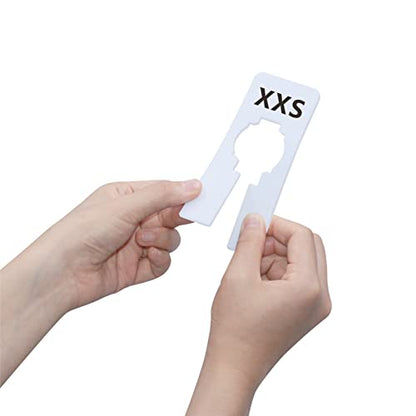 40 Pack Rectangular White Plastic Clothing Size Closet Rack Dividers Hangers, Preprinted in 8 Sizes XXS, XS, S, M, L, XL, XXL, XXXL (2.5”x 5”, Inner Diameter 1.38”) - color: White/Printed, size: 40 Pcs