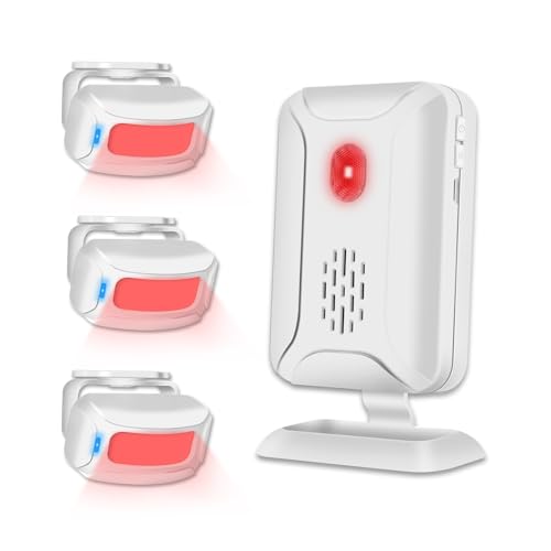 GreenCycle Door Buzzer for Business Entry, Motion Sensor Door Alarm - color: Motion Sensor Doorbell with 3 Sensors