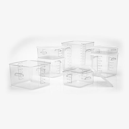 Rubbermaid Commercial Products, Space Saving Square Food Storage Container, 2 Quart, Clear, for Kitchen/Sous Vide/Meal Prep - size: 2 Qt., style: Container