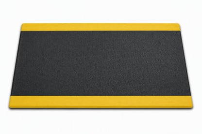 Guardian 24020301BY Soft Step Anti-Fatigue Floor Mat, Vinyl, 2'x3', Black with Yellow Stripe - color: Black and Yellow, size: 36"L x 24"W x 0.4"Th