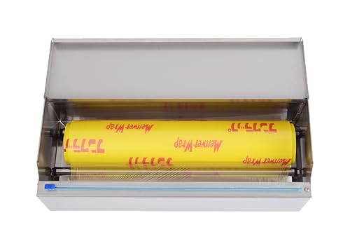 Stainless Steel Food Wrap Dispenser - 18” Commercial Stretch Film Packing Machine with Slide Cutter
