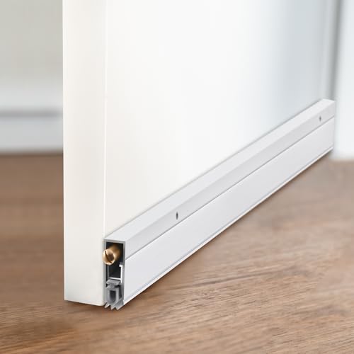 Yaocom 1 Pack 36" Automatic Door Sweep Aluminum Door Bottom Seal, White - color: White, size: 11/20 W X 36 L X 1-3/8 H