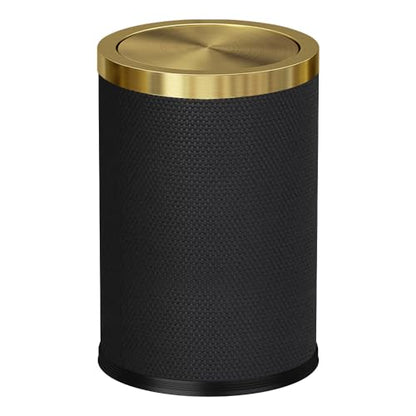2.4 Gallon Bathroom Trash Can with Lid, Checked Black - color: 9L-Checked Black