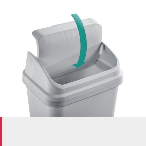Kitchen Trash Can 13 Gallon Plastic Garbage Bin with Swing Top Lid