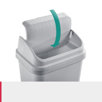 Kitchen Trash Can 13 Gallon Plastic Garbage Bin with Swing Top Lid