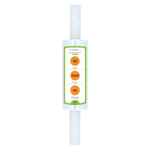 PSBM Pallet Stretch Film/Wrap with Handles 30" x 1000' 90 GA Clear 4 Rolls - size: 30 Inch, style: 90 GA