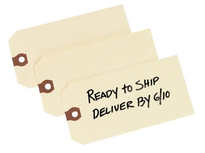 Avery® unstrung Shipping Tags, 11.5 pt. Stock, 6-1/4" x 3-1/8", 1,000 Manila Hang Tags (12308)