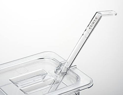 CURTA 6 Pack NSF Notched Food Pan Cover, 1/4 Size Clear Polycarbonate Lid with Handle for Commercial Food Pan, Dishwasher & Freezer Safe Plastic Clear - color: 1/4 Size, size: Handled & Notched Lids