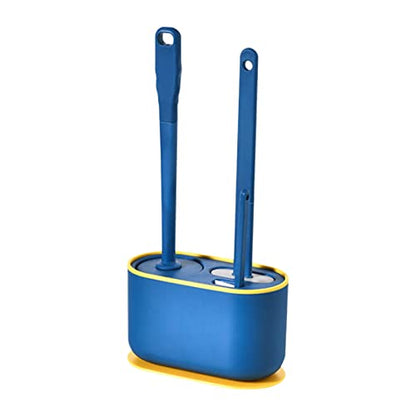 Toilet Brush Set, Bathroom Accessories, Toilet Bowl Cleaners, Deep Cleansing Multifunctional Hanging Toilet Brush Set for Bathroom(Bule) - color: Blue