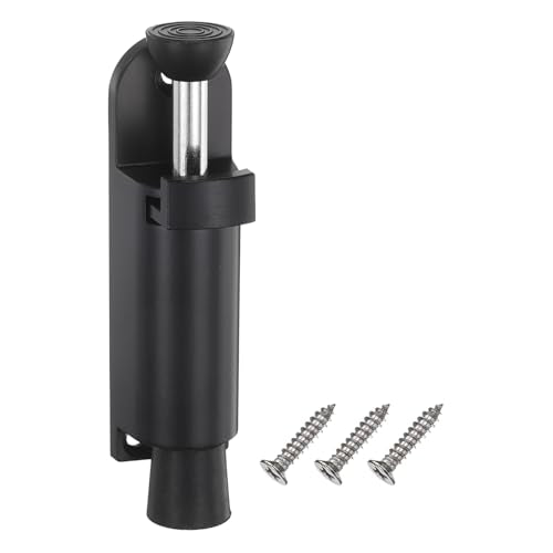 M METERXITY Kickdown Door Stop w/Rubber Tip and Screws 1" Black - color: Black, size: 1 Inch