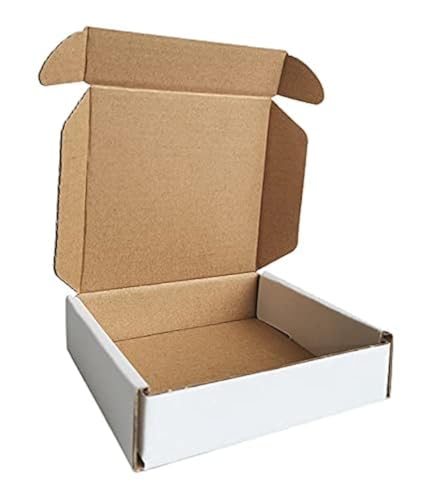4x4x1'' Small Shipping Boxes (Inner Size) 25 Pack, Corrugated Cardboard Mailers for Small Business, White (CM441-25) - color: White-25 Pack, size: 4x4x1''