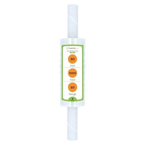 PSBM Pallet Stretch Film/Wrap with Handles 30" x 1000' 80 GA Clear 4 Rolls - size: 30 Inch, style: 80 GA