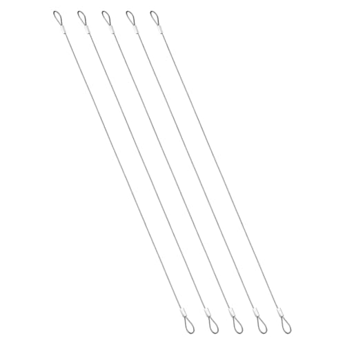 PATIKIL 1.5mmD x 16" L Outdoor Travel Security Cable, 5PCS 304 Stainless Steel Safety Wire Rope Luggage Anti-Theft Cable with Loop Ends for Bike Motorcycle Home Decoration, Silver - size: 0.06 in D x 16 in L