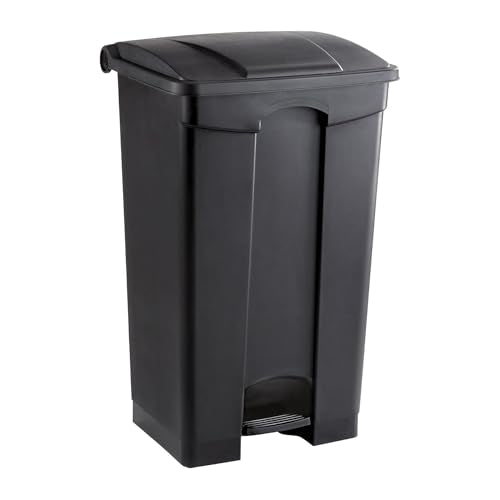 Safco Large Step On Plastic Trash Can with Foot Pedal, Black, 23 Gallon - color: Black, size: 23 Gallon