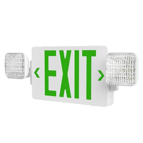 Amico 1 Pack Commercial green Double-Sided Exit Sign with Large LED Light - color: Green