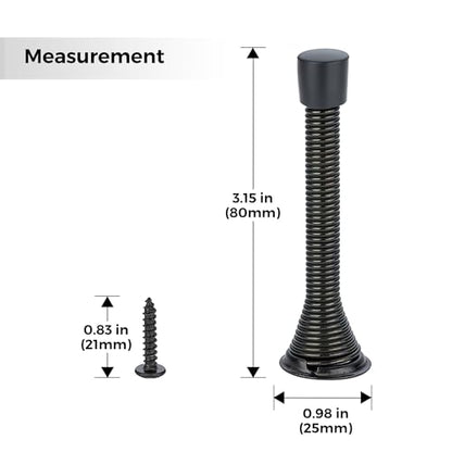 Ravinte Door Stoppers, 48 Pack Black Spring Door Stops with Rubber Bumper - color: Black