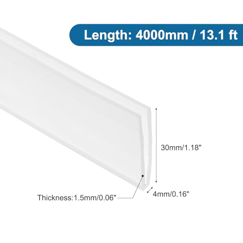PATIKIL 13Ft U Channel Edging Trim 1/32" Slot Fits 1/64"-5/128" Edge - size: 13Ft Long,1/32" Slot,1-3/16"Wx1/16"Tx5/32"H