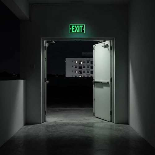 3 Pcs EXIT Signs Stickers Glow In The Dark, Photoluminescent Sign Sticker