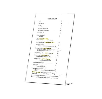 Marketing Holders 2 Pack Sign Holder 8.5" x 14" Countertop Clear Acrylic Side Loading Table Tent Display Stand for Printed Legal Size Paper Photo Display at Medical Office or Restaurants - size: 8.5"w x 14"h