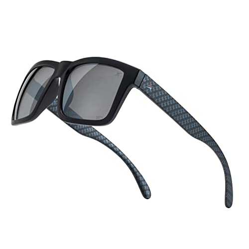 X Power ANSI Z87+ Extra Large Weekenders Impact Resistant Safety Sunglasses - color: 010 Black & Carbon Fiber Frame / Grey Lens, size: X-Large