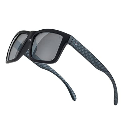 X Power ANSI Z87+ Extra Large Weekenders Impact Resistant Safety Sunglasses - color: 010 Black & Carbon Fiber Frame / Grey Lens, size: X-Large