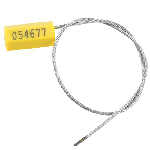 20pcs Security Marking Cable Seals Tamper Proof Steel Wire Seal Numbered Shipping Seals Disposable Pull Tight Self-Locking Cable Seal Truck, Cargo, Containers Seal Ties Straps (Yellow, 20pcs) - color: Yellow, size: 20pcs
