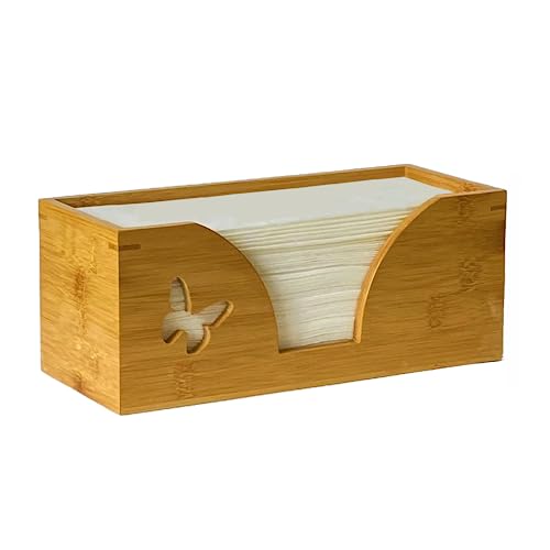 Countertop C-Fold Paper Towel Dispenser with Engraved Butterfly - Compatible with C Fold, Multifold, Trifold & Z Fold Hand Napkins Folded Size 10.5" x 4.0" Or Smaller - Natural Bamboo - color: Natural