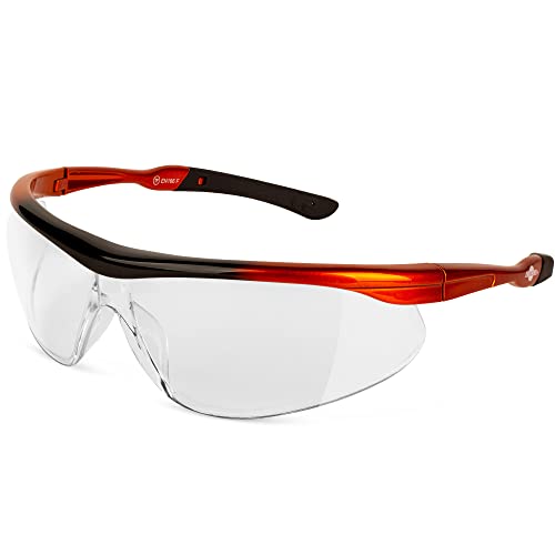 ToolFreak Safety Glasses, Wraparound Lens, ANSI z87.1, Impact Protection, U6 UV, Neck Cord and Microfibre Pouch,(Agent) - style: Clear Lens, Neck Cord + Hard Case