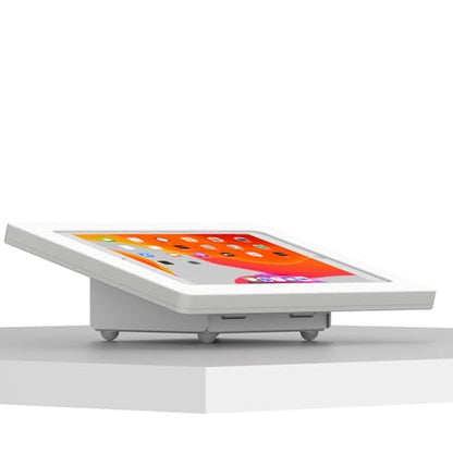 VidaMount White Enclosure and Fixed Tilted 15° Desk/Surface Mount [Bundle] Compatible with iPad 10.2" (7th, 8th & 9th Gen) - color: White, size: iPad 10.2" (7th, 8th & 9th Gen)