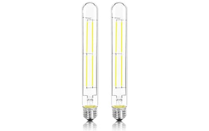 8.9IN LED Light Bulbs E26 Base, 6W 800LM 5000K Daylight White T10 T9 Vintage Edison Bulbs Dimmable, AC 120V Equal 80 Watt Clear Glass Long Tubular Filament Bulb, ETL Certified - 2Pack - size: 9 Inch 6W (2 Count)