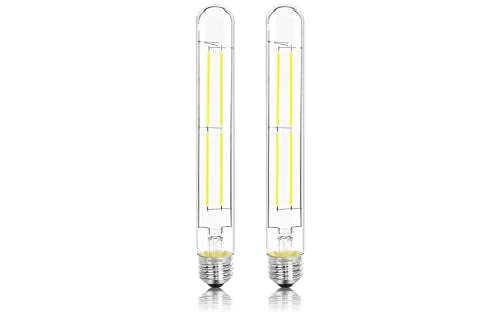 8.9IN LED Light Bulbs E26 Base, 6W 800LM 5000K Daylight White T10 T9 Vintage Edison Bulbs Dimmable, AC 120V Equal 80 Watt Clear Glass Long Tubular Filament Bulb, ETL Certified - 2Pack - size: 9 Inch 6W (2 Count)