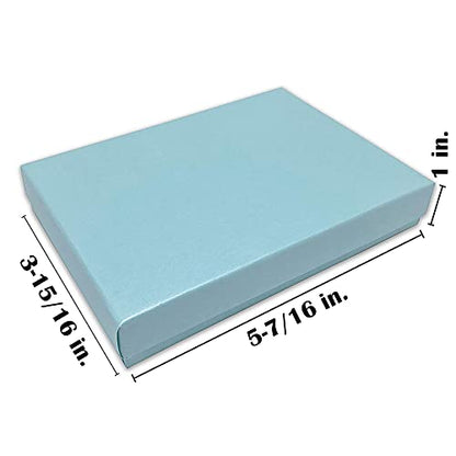 TheDisplayGuys 25 Cardboard Jewelry Gift Boxes with Inserts - Turquoise - color: Pearl Teal, size: 1 Count (Pack of 25)