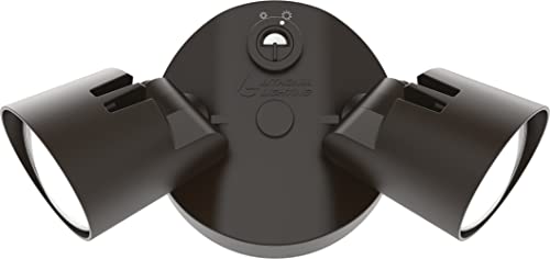 Lithonia Lighting HomeGuard 2-Light LED Outdoor Flood Lights, Dusk to Dawn - color: Dark Bronze, size: 2-Light, style: 1750-2750 Lumens