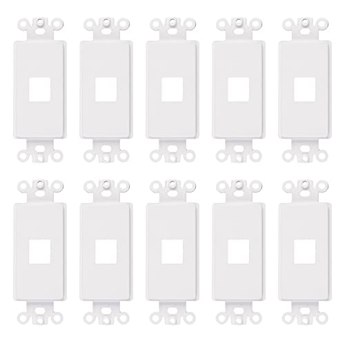 Decorative Keystone Wallplate Insert Port, 1 Port, 10 Pack White - color: 1 Port, size: 10 Pack