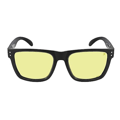 X Power ANSI Z87+ Extra Large Weekenders Impact Resistant Safety Sunglasses - color: 009 Matte Black Frame / Yellow Lens, size: X-Large